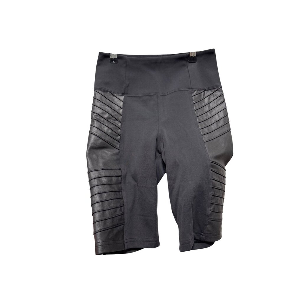 Athleta Black Delancey Gleam Moto Bike Short Women Size XS